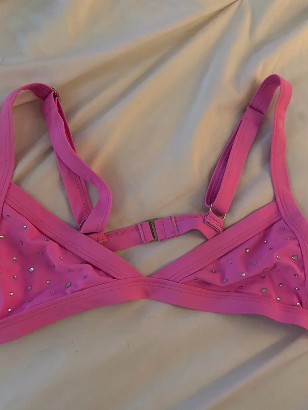 Pink Rhinestone Triangle Bikini